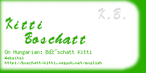 kitti boschatt business card